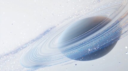 Poster - Close-up of Saturn with stunningly beautiful patterns and colors on a clean white background.