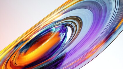 Poster - Close-up of Saturn with stunningly beautiful patterns and colors on a clean white background.
