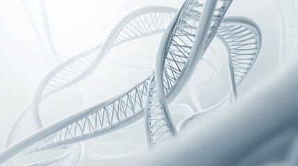 Poster - ladder, featuring a dynamic arrangement of ladders that twist and turn in unexpected directions, symbolizing complexity and advancement in science.