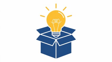 Leinwandbilder - A bright idea emerges from an open box  symbolizing innovation and creative solutions.