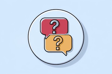 Leinwandbilder - Two speech bubbles with question marks inside  symbolizing questions and queries.