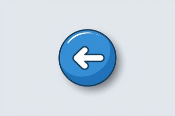 Poster - Blue button with white left arrow for backward navigation.