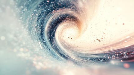 Fototapete - a quantum tornado with energy waves and particles bending space-time in the center
