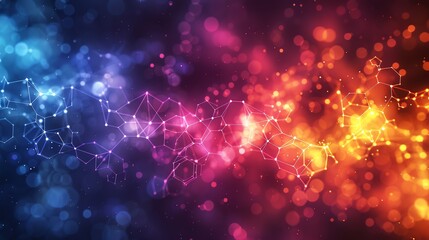 Poster - Abstract background with glowing network connections and bokeh lights.