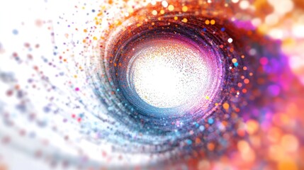Fototapete - a quantum tornado with energy waves and particles bending space-time in the center