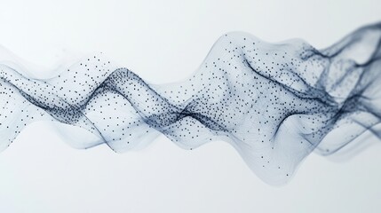 Poster - nodes and lines arranged in a fluid, wave-like pattern, conveying motion and innovation on a minimalist