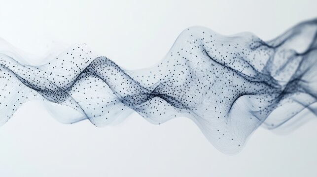 nodes and lines arranged in a fluid, wave-like pattern, conveying motion and innovation on a minimalist