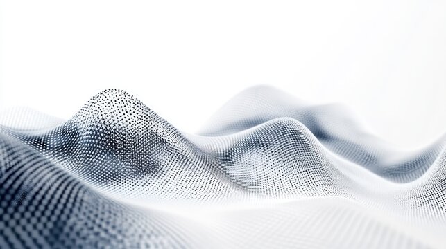 nodes and lines arranged in a fluid, wave-like pattern, conveying motion and innovation on a minimalist