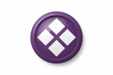 Leinwandbilder - Purple circle with four white squares forming a cross pattern. Simple  elegant design.