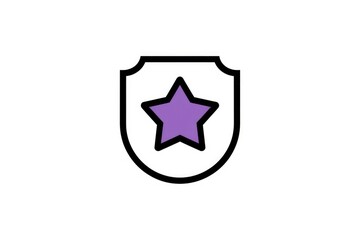 Aufkleber - A purple star inside a shield  symbolizing protection and top quality.