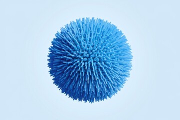 Poster - Blue sphere with spiky protrusions  resembling virus or art.