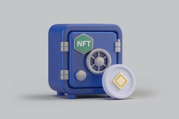 Poster - Secure digital asset storage with NFT and cryptocurrency token.