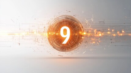 Poster - The numbers are surrounded by stunning translucent objects suspended on a smooth surface.