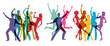 © tatoman - Colorful young people silhouettes dancing in motion