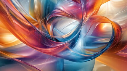 Poster - A stunning abstract representation of quantum concepts, featuring swirling shapes and vibrant colors that evoke a sense of movement and energy,