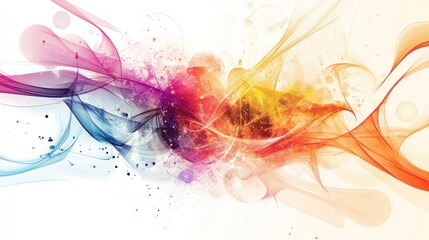 Poster - A stunning abstract representation of quantum concepts, featuring swirling shapes and vibrant colors that evoke a sense of movement and energy,
