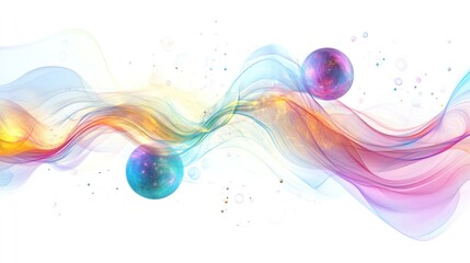 Aufkleber - An artistic visualization of quantum entanglement, showcasing two particles connected by a glowing line,