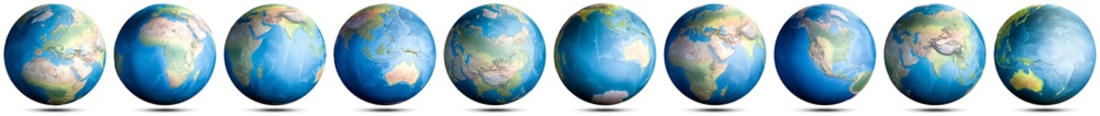 Wall Mural - world globe planet map set