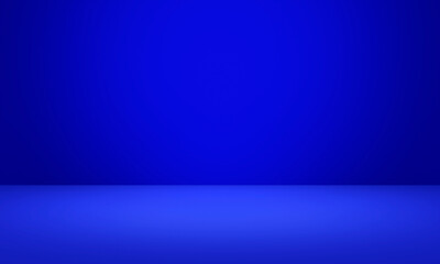Wall Mural - empty bright blue studio background, product display with copy space for displaying content design. 
