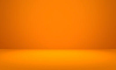 Wall Mural - empty bright orange studio background, product display with copy space for displaying content design