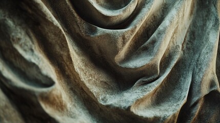 Poster - Stone drapery flowing in elegant folds with light and shadow