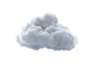 Wall Mural - single grey voluminous fluffy cloud on transparent background