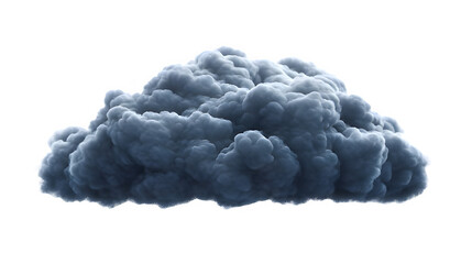 Wall Mural - cloudscape: dark black fluffy rain storm cloud on transparent background