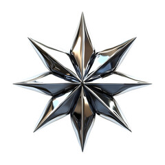 Aufkleber - Shiny metallic eight-pointed star shining brightly, on a clear background, ideal for festive graphics