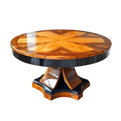 Aufkleber - Round wooden table with a star design, set against a transparent background, exuding luxury