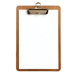 Poster - Blank white paper attached to clipboard, offering space for text or design on a clear background