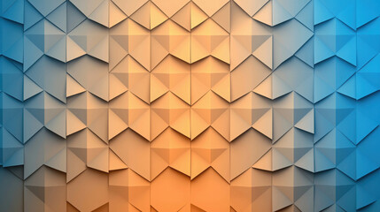 Poster - Abstract Geometric Textured Background in Shades of Orange and Blue Tones