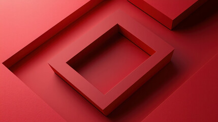 Poster - Abstract Red Shapes and Textures in Minimalist Design for Creative Projects