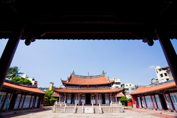 Wall Mural - Building view of Confucius Temple in Changhua, Taiwan. This is a historical heritage with a Chinese-style building that is over several hundred years old.