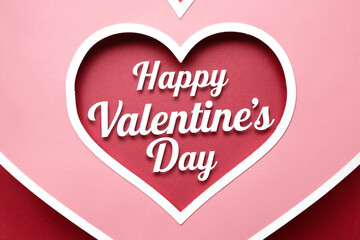 happy valentines day greeting card banner lettering romantic red pink love heart theme background