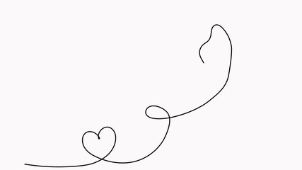 Poster - Butterfly with heart shape continuous line drawn animated video.