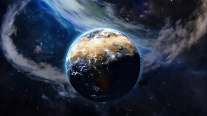 Wall Mural - planets orbiting through volumetric stardust and cosmic clouds