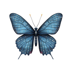 Poster - Studio shot of a blue butterfly with transparent background, showcasing intricate wing patterns and delicate antennae