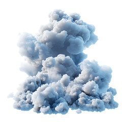 Poster - Ethereal atmosphere created by dramatic blue smoke cloud rising against transparent background