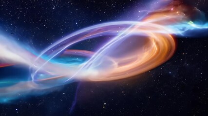 Wall Mural - galactic volumetric light waves cascading through deep space, illuminating stars and asteroid belts