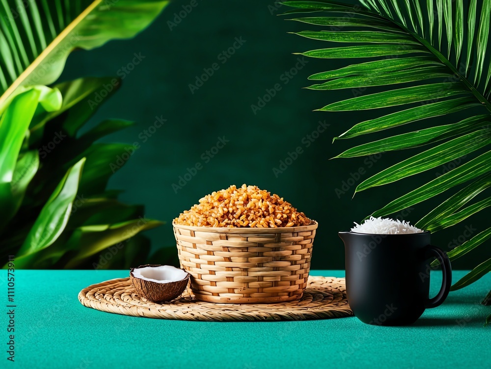 Filipino kakanin platter, assorted sticky rice delicacies served on a ...