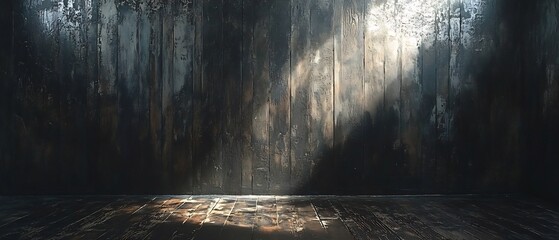 Poster - Dramatic shadow effects cast on a textured dark backdrop create a stage like scene with intrigue and depth