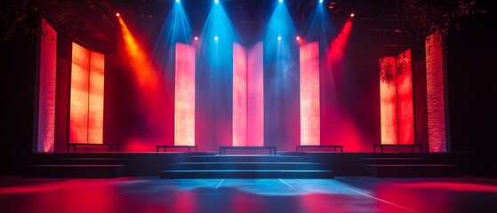 Poster - Captivating Contemporary Stage Lighting Design with Ambient Effects   Minimal but Impactful Lighting Setup for Performances Events and Presentations