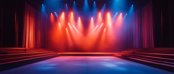 Poster - Captivating Minimalist Lighting Design Elevates the Elegance of a Modern Stage Creating a Visually Stunning Backdrop for Engaging Performances and Events