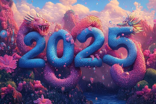 3D Colorful Gradient sign 2025 on a light background
