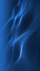 Aufkleber - Particles blue wave Cyber technology background loop. Abstract seamless animation of mesh glowing dots digital luxurious wave particles flows background, Motion of digital data flow.