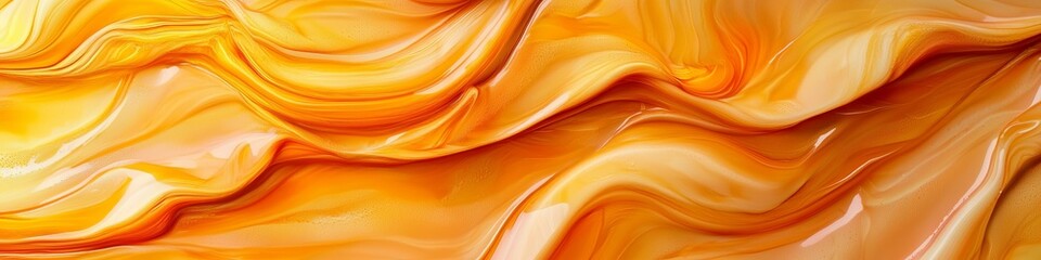 Wall Mural - Colorful abstract texture with flowing yellow-orange shades resembling silk or liquid.