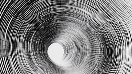 Wall Mural - abstract black and white spiral pattern in perspective view