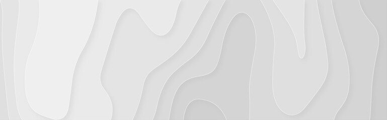 Poster - abstract white papercut curved multi layers and shadow. paper topography pattern art 3d vector for b