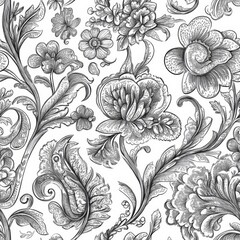 Sticker - Ornate Floral Pattern Design seamless, pattern, background, texture