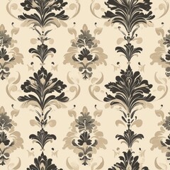 Sticker - Elegant Damask Pattern Design seamless, pattern, background, texture